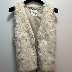 L.O.G.G. & H&M Sleeveless White Fur Vest